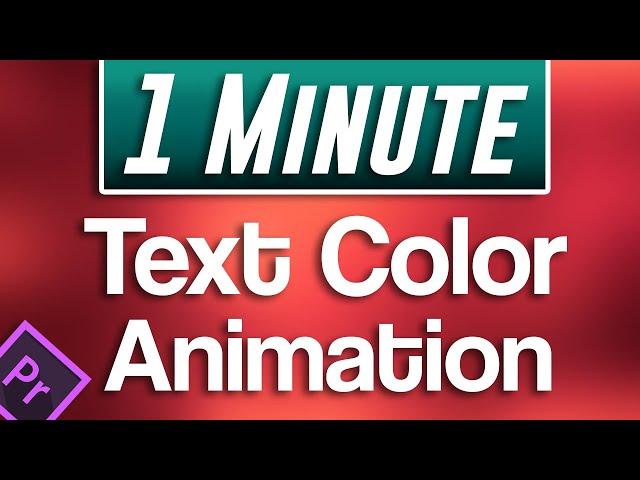 How to Animate Text Color Change | Premiere Pro Tutorial