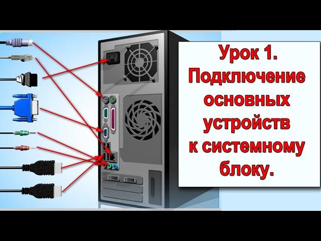 1.  Подключение основных устройств к системному блоку. Начальный курс "Легкий старт"