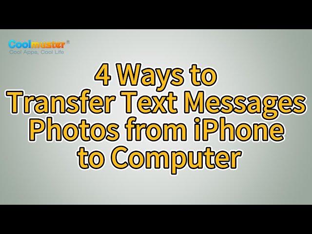 How to Transfer Text Messages Photos from iPhone to Computer? [Solved]