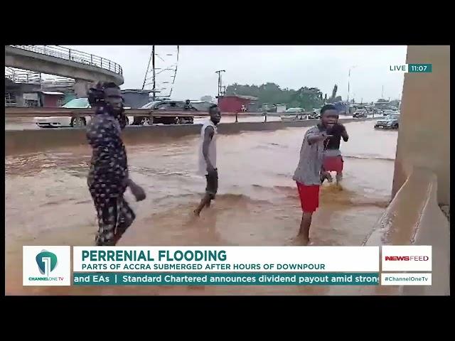 Flooding Chaos in Accra: Residents Struggle as Heavy Rain Leaves Trail of Destruction