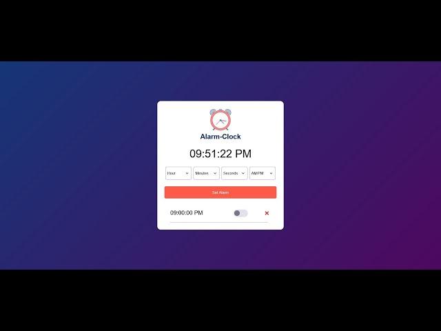 Project|| HTML, CSS and JavaScript|| Skill Test 1|| Alarm Clock