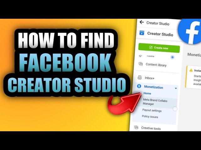 HOW TO FIND FACEBOOK CREATOR STUDIO #facebook #creatorstudio #facebookmonetization