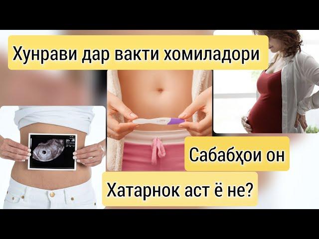 Хатари хунрави дар вакти хомиладори. Сабабҳои хунрави