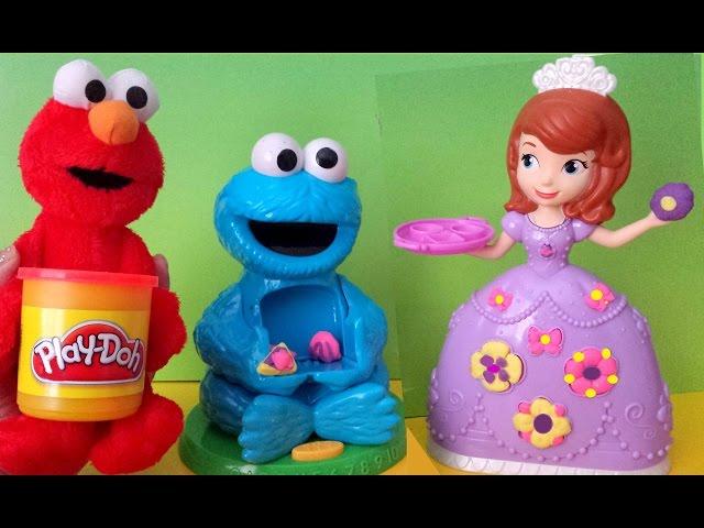 Play-Doh Cookie Monster Disney Sofia the First Tea Party Set Hasbro MsDisneyReviews dough