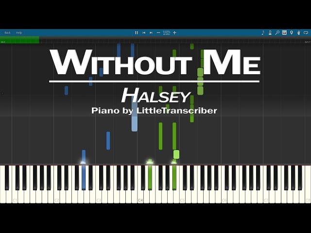 Halsey - Without Me (Piano Cover) Synthesia Tutorial by LittleTranscriber