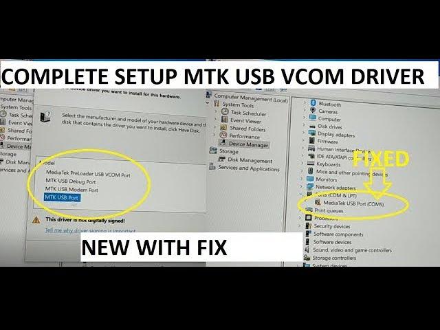 how to install MTK VCOM USB Preloader Drivers with Fix Code 10 error, for Windows 11, 10, 8, 7 [New]