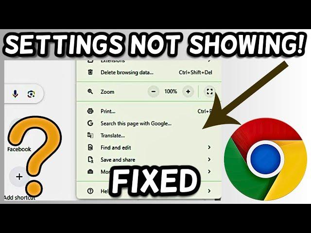 Chrome Settings Not Showing fix! | How to fix Settings Missing in Chrome