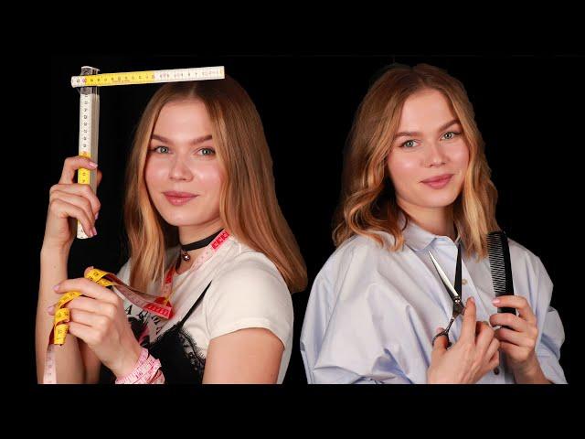 ASMR Designing You With My Sister. Bilingual RP, Personal Attention(Full Measuring & Haircut)EN/RU