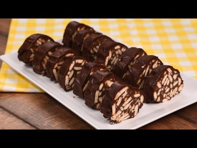 Chocolate and biscuits log: a no-bake dessert that everyone will love!