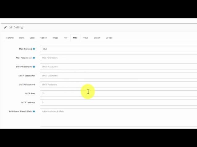 System Settings MAIL TAB Show Me OpenCart: Learn How To Setup OpenCart xxx By Start Online Here