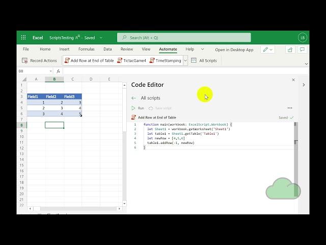 OfficeScripts Adding Row To End of Table