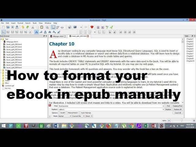 How to format eBook in epub format by editing the epub HTML script