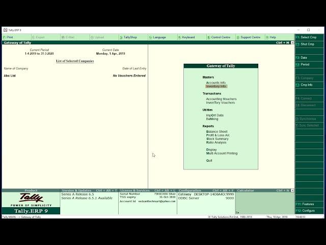 Freight Charges applicable in Sales Invoice with GST Tally erp9