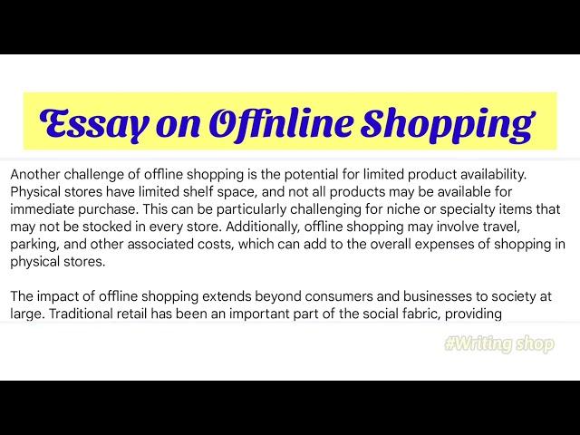  Offline shopping | write a essay on offline shopping | essay writing on offline shopping #essay