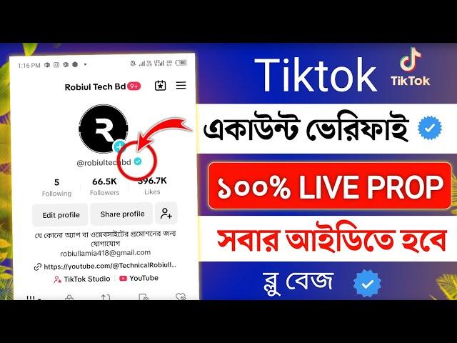 টিকটক একাউন্ট ভেরিফাই কিভাবে করব | how to get tiktok verified account blue tick | tiktok verify 2024