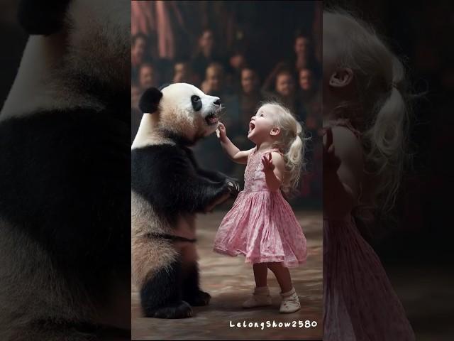 A baby dance with a panda on AGT #agt #magic #dance #agtreacioin #america #americagottalent #cute