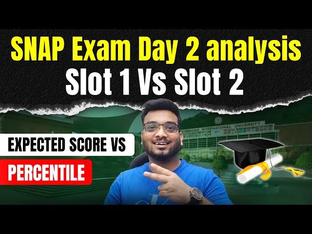 SNAP Exam Day 2 Analysis - SLOT 1 vs SLOT 2 | SNAP Exam Expected Score vs Percentile