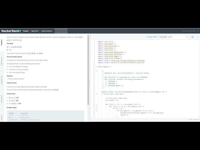 HackerRank - Divisible Sum Pairs