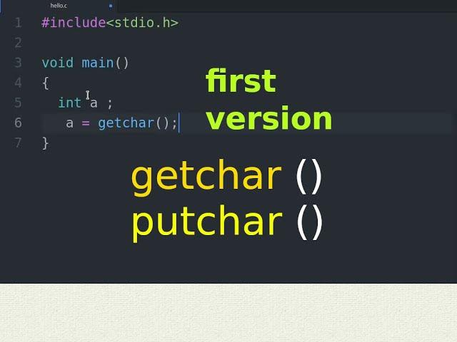 simple program copies input to output with Getchar and Putchar