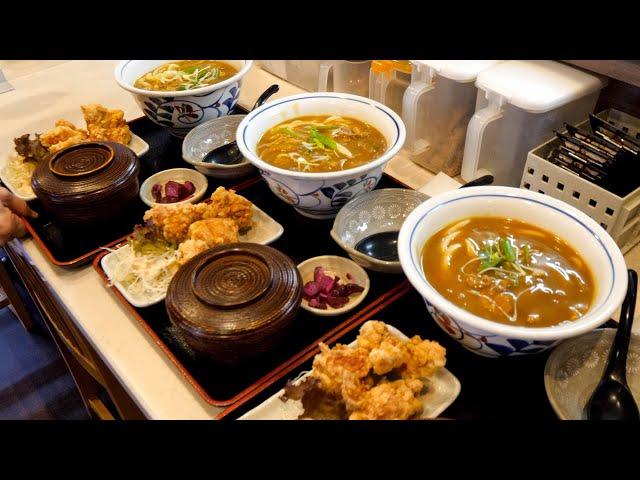 Katsudon! Curry with Fried Chicken! Super Fast Udon Restaurant that Satisfies the Hungry Workers!