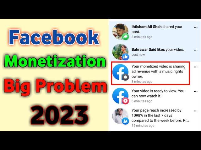 Facebook Monetization Big Problem 2023 | Your Monetized Video as Sharing ad revenue