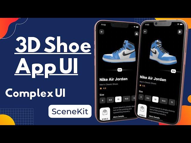 SwiftUI 3D Shoe App UI - SceneKit - 3D Objects - Complex UI - Xcode 14 - SwiftUI Tutorials
