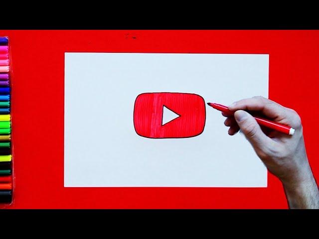 How to draw YouTube Logo #art #artforall #arttutorial #easydrawing