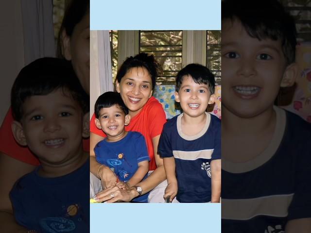 Madhuri Dixit With Her Cute ChildrenLovely Mother & Son Jodi‍ll #shorts #archanasharmacreations