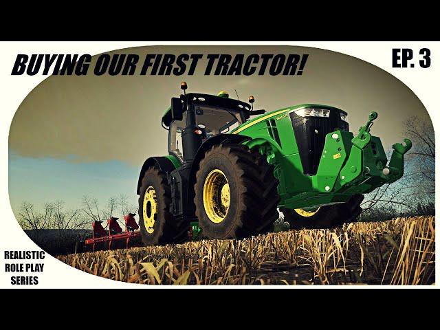 BUYING OUR FIRST TRACTOR! Farming Simulator 19 - Realistic Role Play - Sandy Bay Episode 3