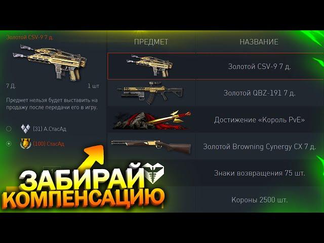 АКТИВИРУЙ КОМПЕНСАЦИЮ ЗА ОТКЛЮЧЕНИЕ ПРОФИ PVE, ПИН КОДЫ WARFACE, Изменение РМ, Халява варфейс