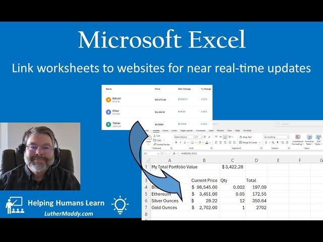 Microsoft Excel: Link your worksheets to websites for almost real-time value updates