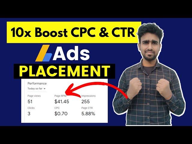 Boost AdSense CPC & CTR || Ads Placement Guide in Hindi || AdSense CPC kaise Badhaye?