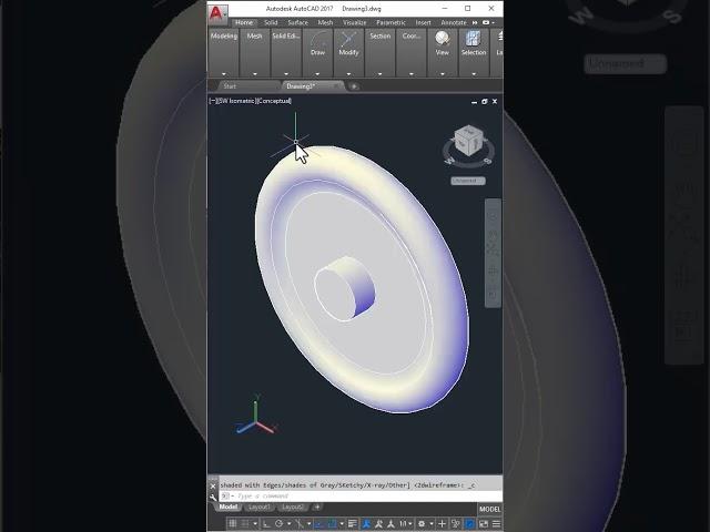 Make 3D Wheel in AutoCAD SM VIDEO LABz #shorts #newvideo #3d #autocad