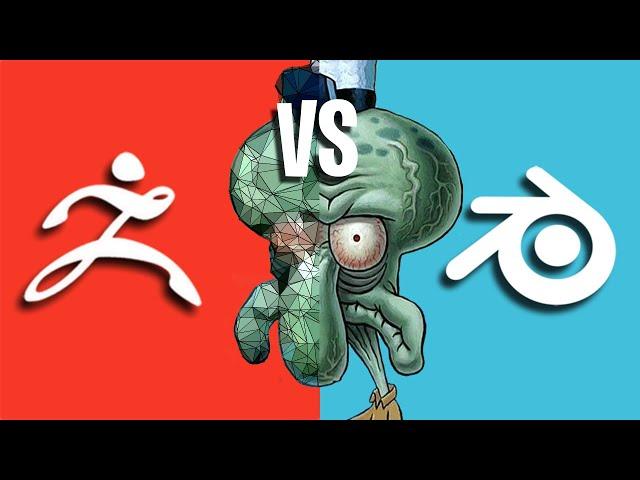 Zbrush vs Blender Side by Side Sculpt | Squidward