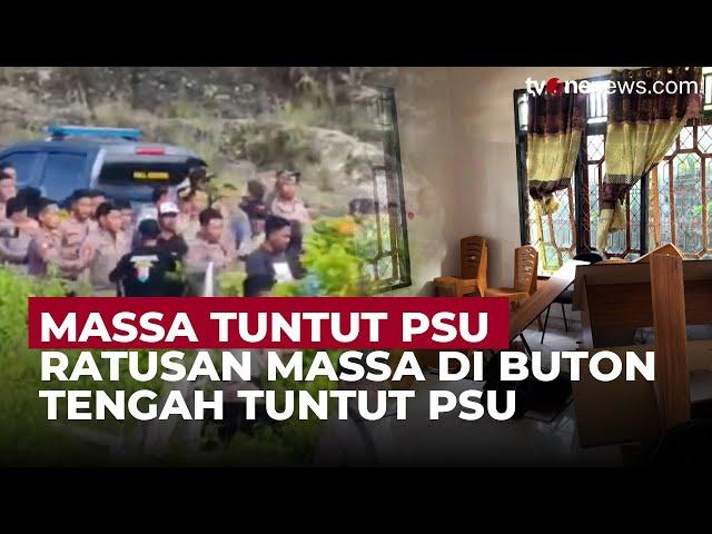 Kericuhan Ratusan Massa Menuntut Digelarnya PSU di Pemilihan Bupati Buton Tengah | OneNews Update