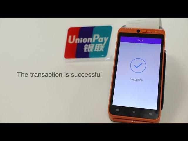 UnionPay card payment via a wireless POS terminal