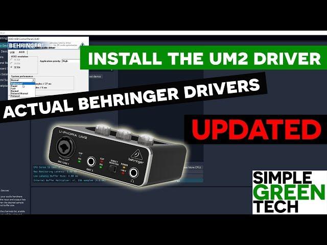 Behringer UM2 Setup Driver on Windows 10 [UPDATED]