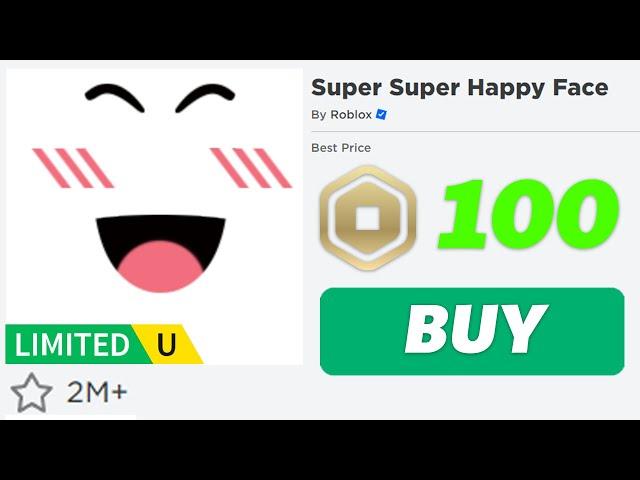 Super Super Happy Face for 100 Robux