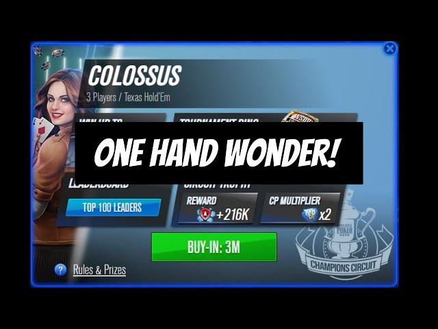 WSOP GAME APP - One Hand Wonder (Quickest tournament win ever!)