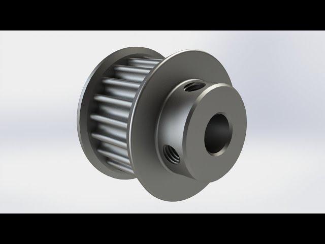 Solidworks: timing belt drive – design pulley