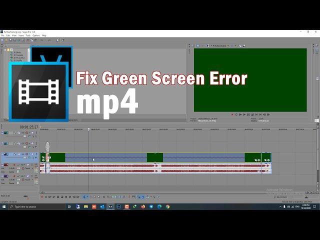 How to fix green screen error problem in Sony Vegas