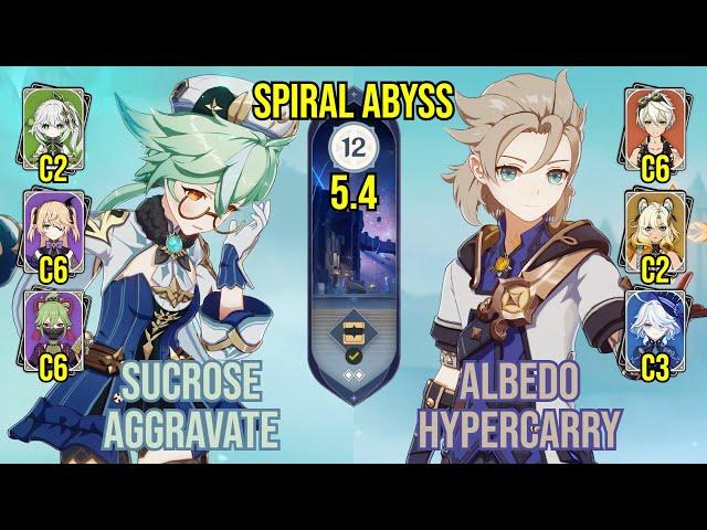 C6 Sucrose Aggravate + C2 Albedo Hypercarry | Spiral Abyss 5.4 | Genshin Impact