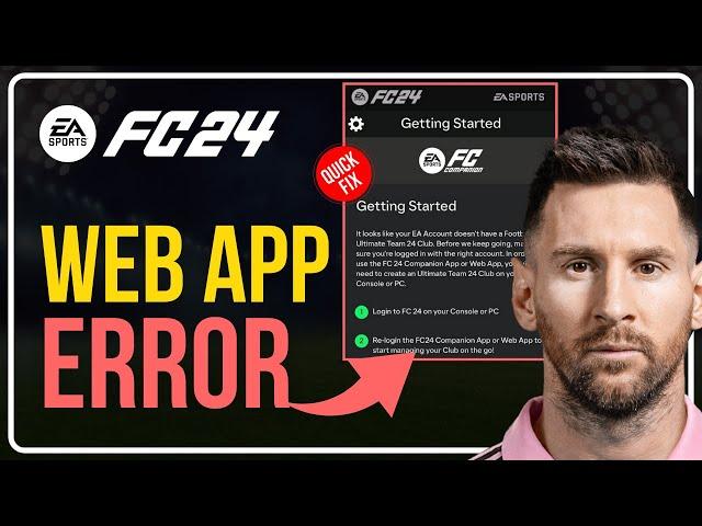 Fix EA FC 24 Web App NO CLUB Error || Your EA Account Doesn't Have a Football Ultimate Team 24 Club