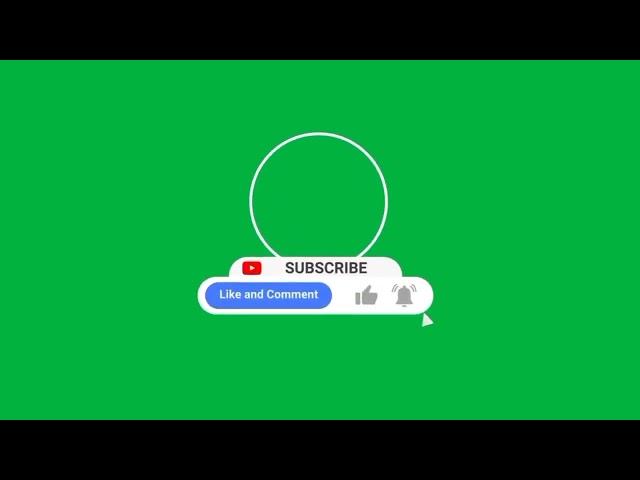 Youtube Subscribe | Like | Comment | Bell Button Round Type Green Screen Lower Third #FGS