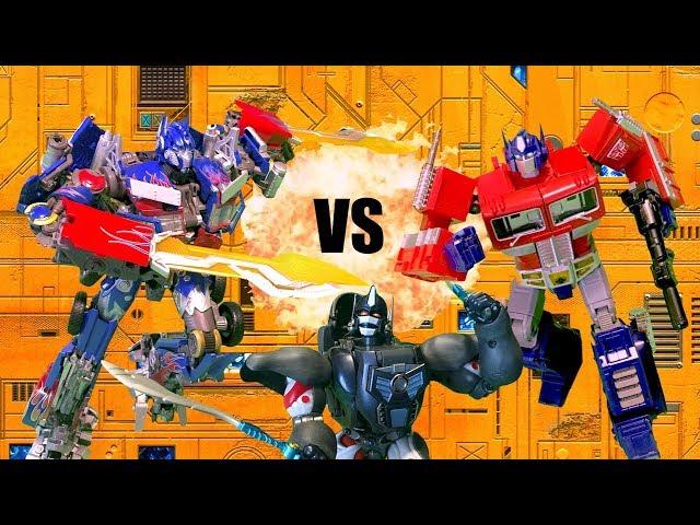 Optimus VS Prime VS Optimus Primal!! Feat. EpicVoiceGuy | Transformers Toy Battle Stop Motion |