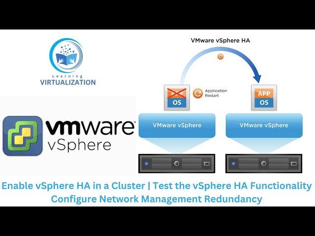 Enable vSphere HA in a Cluster | Configure Network Management Redundancy | Test  HA Functionality