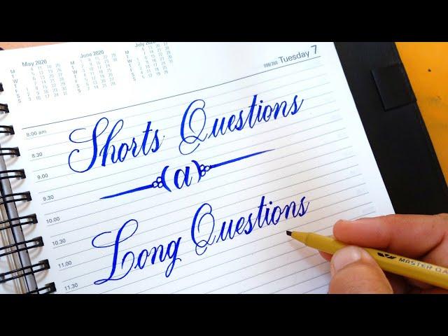 How to Write Short question and Long Question Paper Presentation | Calligraphy