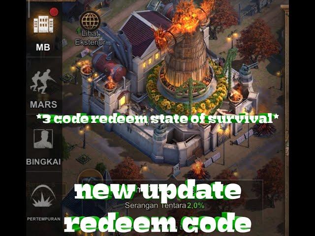 new update state of survival redeem code !! get 3 code