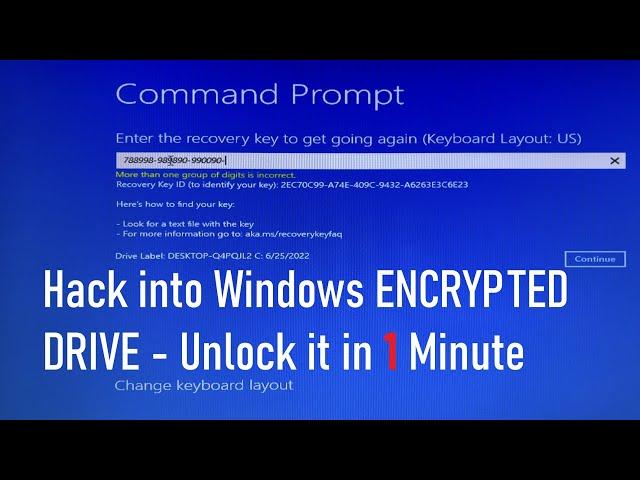 Unlock, Turn off BitLocker ENCRYPTED Drive WITHOUT a RECOVERY KEY in 1 Minute