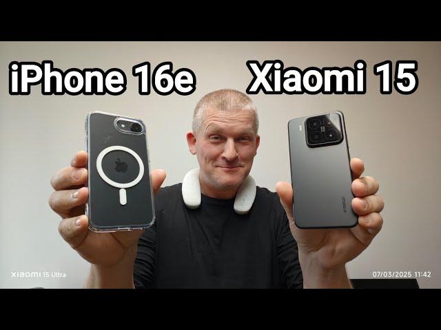 iPhone 16e vs xiaomi 15 Side-by-side camera comparison